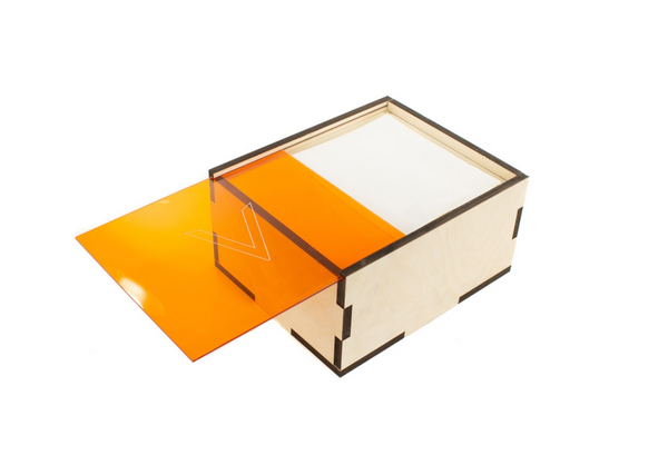 Baltic Birch Box with Orange Acrylic